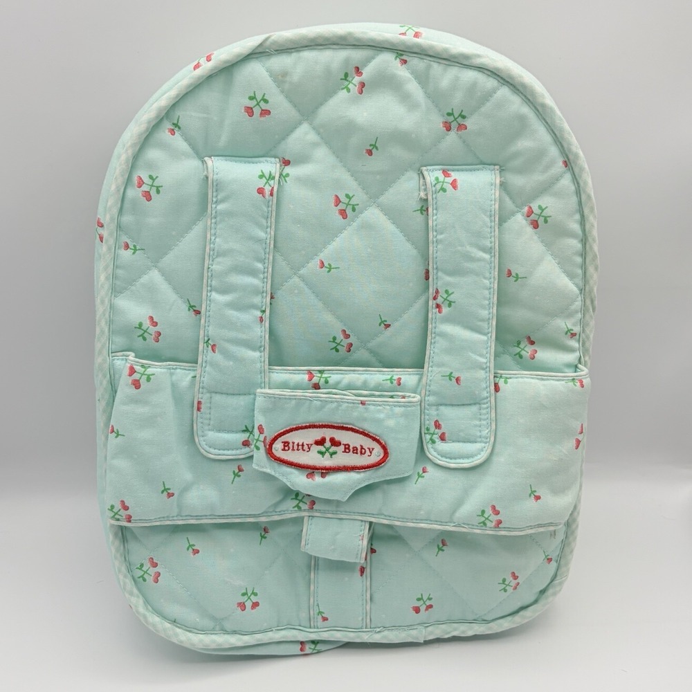 Vintage Original American Girl Bitty Baby Blue Flower Print Backpack Carrier